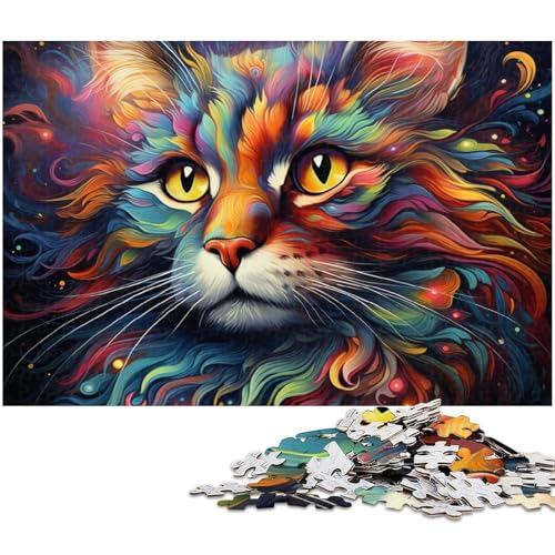Puzzle für Erwachsene 1000 Teile buntes Fantasie Katzen Papierpuzzle – Lernspielzeug Familienspiele 1000 Teile (38 x 26 cm) von zouxangzz