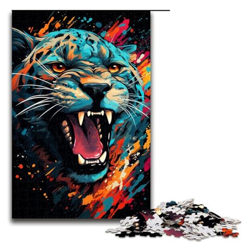 Puzzle für Erwachsene 1000 Teile buntes Fantasie Leoparden Puzzle Lernspiele für Zuhause DIY Spielzeug tolles Geschenk für Spiele 75 x 50 cm von zouxangzz