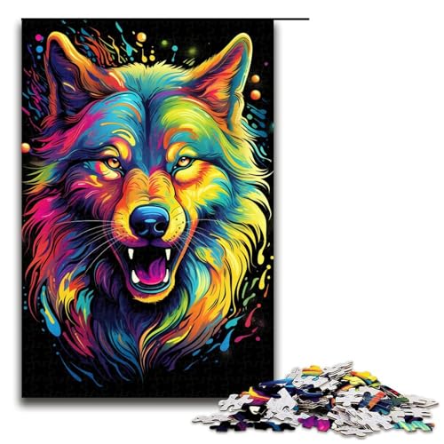 Puzzle für Erwachsene 1000 Teile buntes Gekritzel Wolf Puzzle Holzpuzzle Lernspiel Herausforderungsspielzeug 75 x 50 cm Puzzle für Erwachsene 1000 Teile buntes Gekritzel Wolf Puzzle Holzpuzzle Lernspiel Herausforderungsspielzeug 75 x 50 cm von zouxangzz