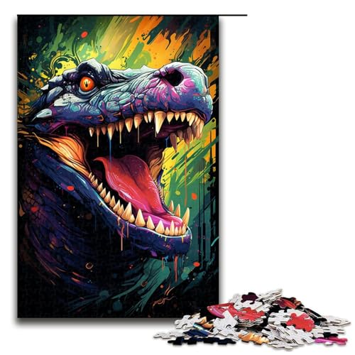 Puzzle für Erwachsene 1000 Teile buntes Gemälde Krokodil Puzzle Holzpuzzle Lernspiel Herausforderungsspielzeug 75 x 50 cm Puzzle für Erwachsene 1000 Teile buntes Gemälde Krokodil Puzzle Holzpuzzle Lernspiel Herausforderungsspielzeug 75 x 50 cm von zouxangzz