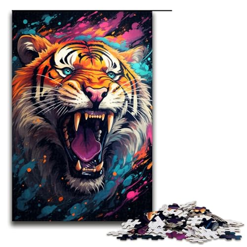 Puzzle für Erwachsene 1000 Teile buntes Gemälde Tiger Holzpuzzle für Kinder Lernspiel 75 x 50 cm Puzzle für Erwachsene 1000 Teile buntes Gemälde Tiger Holzpuzzle für Kinder Lernspiel 75 x 50 cm von zouxangzz