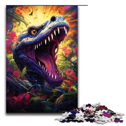 Puzzle für Erwachsene 1000 Teile buntes Giftschlangenmuster zum Zusammenbauen hilft dem Gehirn süchtig machendes Spielzeug zur Förderung der Geduld 75 x 50 cm von zouxangzz