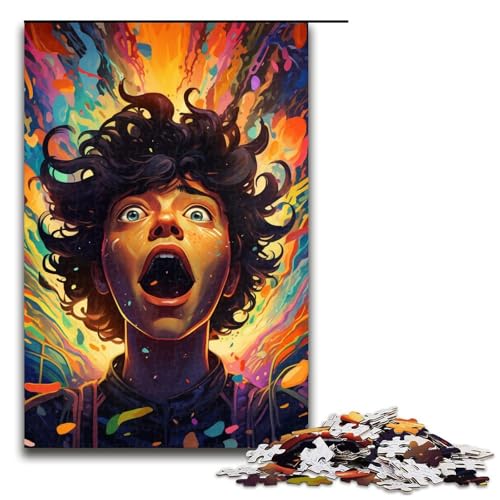 Puzzle für Erwachsene 1000 Teile buntes Jungenmuster zum Zusammenbauen hilft dem Gehirn süchtig machendes Spielzeug zur Förderung der Geduld 75 x 50 cm von zouxangzz