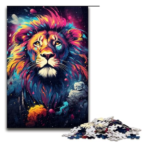 Puzzle für Erwachsene 1000 Teile buntes Löwen Puzzle für Erwachsene Holzpuzzles Familienspiele Weihnachts und Geburtstagsgeschenke 75 x 50 cm von zouxangzz