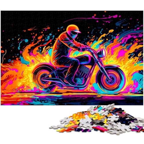 Puzzle für Erwachsene 1000 Teile buntes Motorrad anspruchsvolles Spiel Spielzeug Weihnachtspuzzle Geschenke (Größe 75 x 50 cm) von zouxangzz