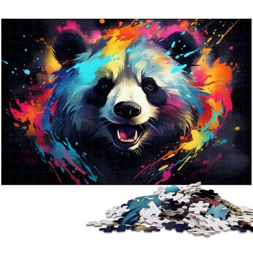 Puzzle für Erwachsene 1000 Teile buntes Neon Panda Puzzle für Erwachsene Holzspiele für die ganze Familie Weihnachts und Geburtstagsgeschenke 1000 Teile (75 x 50 cm) von zouxangzz