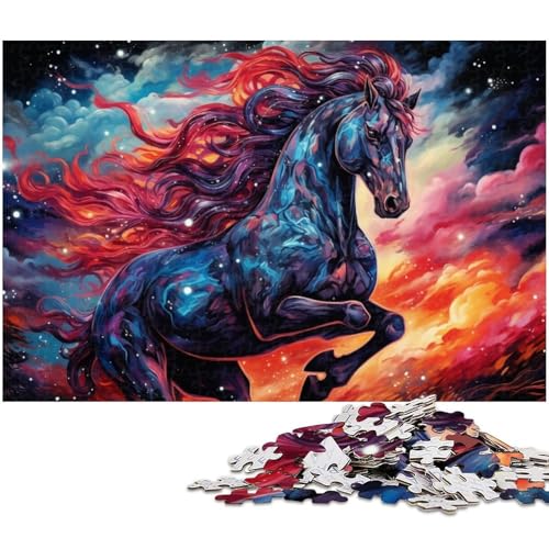 Puzzle für Erwachsene 1000 Teile buntes Pferd Heimdekoration Puzzle 1000 Teile (75 x 50 cm) von zouxangzz
