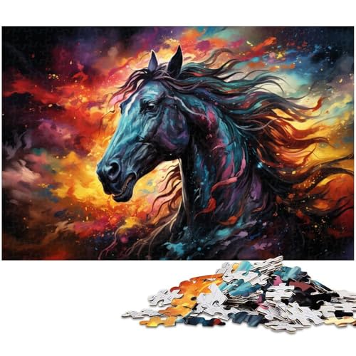 Puzzle für Erwachsene 1000 Teile buntes Pferdepuzzle für Erwachsene Holzspiele für die ganze Familie Weihnachts und Geburtstagsgeschenke 1000 Teile (75 x 50 cm) von zouxangzz