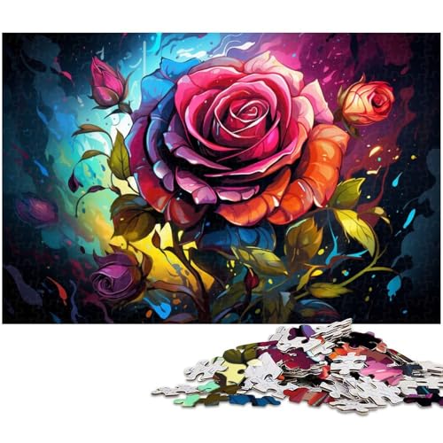 Puzzle für Erwachsene 1000 Teile buntes Rosen Puzzle Spielzeug einzigartige Heimdekoration und Geschenke geeignet für Jugendliche ab 14 Jahren 1000 Teile (75 x 50 cm) von zouxangzz
