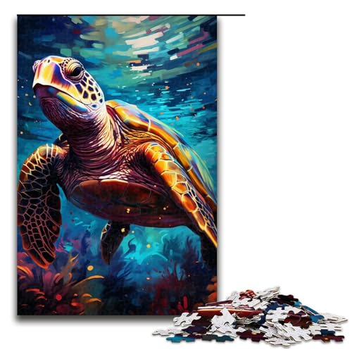 Puzzle für Erwachsene 1000 Teile buntes Schildkröten Puzzle Geburtstagsgeschenk Geschenke für Teenager ab 12 Jahren 75 x 50 cm von zouxangzz