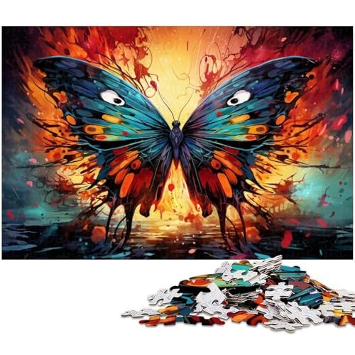 Puzzle für Erwachsene 1000 Teile buntes Schmetterlingspuzzle für Erwachsene Holzspiele für die ganze Familie Weihnachts und Geburtstagsgeschenke 1000 Teile (75 x 50 cm) von zouxangzz