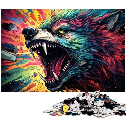 Puzzle für Erwachsene 1000 Teile buntes Sternenwolf Puzzle für Holzpuzzles pädagogisches Spielzeug zum Stressabbau 1000 Teile (75 x 50 cm) von zouxangzz