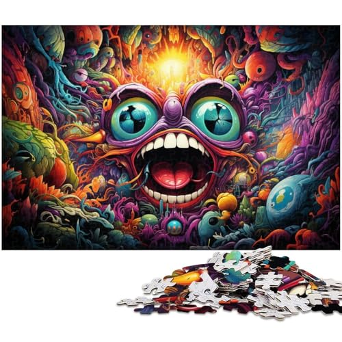Puzzle für Erwachsene 1000 Teile buntes Synthwave Monster Heimdekoration Puzzle 1000 Teile (75 x 50 cm) von zouxangzz