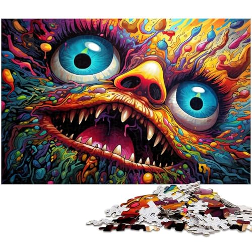 Puzzle für Erwachsene 1000 Teile buntes Synthwave Monster Holzpuzzle – Lernspielzeug Familienspiele 1000 Teile (75 x 50 cm) von zouxangzz