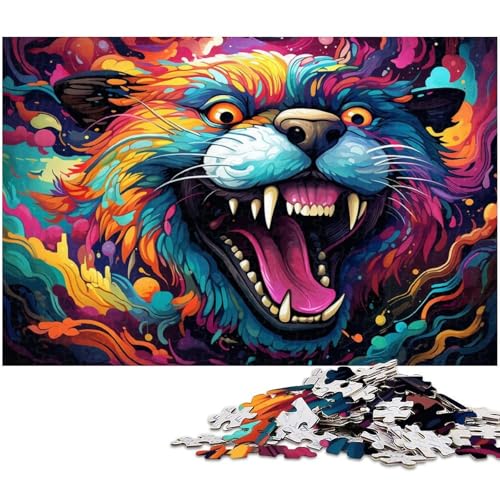 Puzzle für Erwachsene 1000 Teile buntes Synthwave Monster für Erwachsene Papierpuzzle lustiges Geschenk 1000 Teile (38 x 26 cm) von zouxangzz