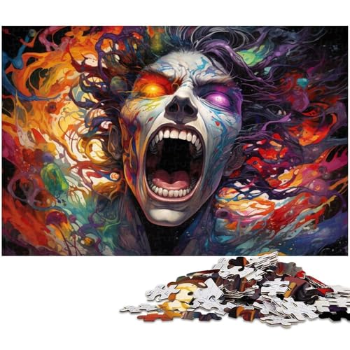 Puzzle für Erwachsene 1000 Teile buntes Teufelsgemälde Kunstdruckpapier Puzzle – Lernspielzeug Familienspiele 1000 Teile (38 x 26 cm) von zouxangzz