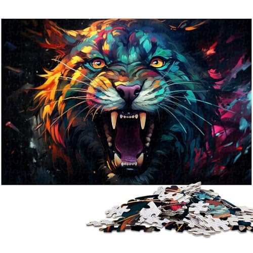 Puzzle für Erwachsene 1000 Teile buntes Tiger Puzzle für Erwachsene Holzspiele für die ganze Familie Weihnachts und Geburtstagsgeschenke 1000 Teile (75 x 50 cm) von zouxangzz