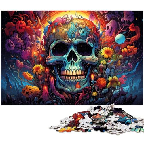 Puzzle für Erwachsene 1000 Teile buntes Totenkopf Puzzle für Erwachsene Holzspiele für die ganze Familie Weihnachts und Geburtstagsgeschenke 1000 Teile (75 x 50 cm) von zouxangzz