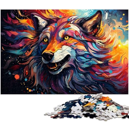 Puzzle für Erwachsene 1000 Teile buntes Wolf Puzzle Spielzeug einzigartige Heimdekoration und Geschenke geeignet für Teenager ab 14 Jahren 1000 Teile (75 x 50 cm) von zouxangzz