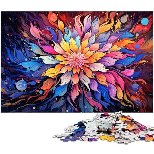 Puzzle für Erwachsene 1000 Teile buntes künstlerisches Blumenpuzzle für Erwachsene Holzspiele für die ganze Familie Weihnachts und Geburtstagsgeschenke 1000 Teile (75 x 50 cm) von zouxangzz