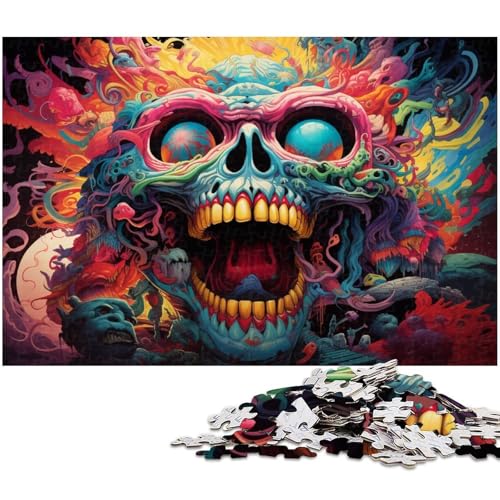 Puzzle für Erwachsene 1000 Teile buntes psychedelisches Dämonen Puzzle für Erwachsene Holzspiele für die ganze Familie Weihnachts und Geburtstagsgeschenke 1000 Teile (75 x 50 cm) von zouxangzz