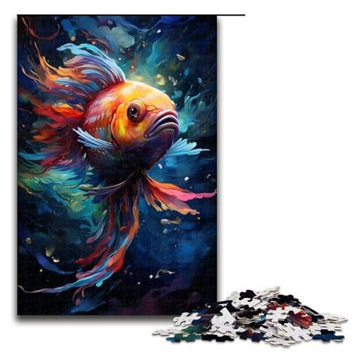 Puzzle für Erwachsene 1000 Teile buntes psychedelisches Goldfischtier Holzpuzzle für Kinder Lernspiel 75 x 50 cm Puzzle für Erwachsene 1000 Teile buntes psychedelisches Goldfischtier Holzpuzzle für Kinder Lernspiel 75 x 50 cm von zouxangzz