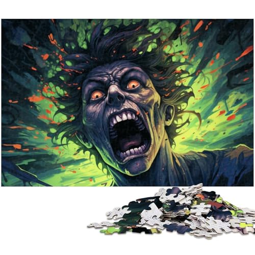 Puzzle für Erwachsene 1000 Teile buntes psychedelisches Graffiti Zombie Kunst Puzzle für Erwachsene Holzspiele für die ganze Familie Weihnachts und Geburtstagsgeschenke 1000 Teile (75 x 50 cm) von zouxangzz