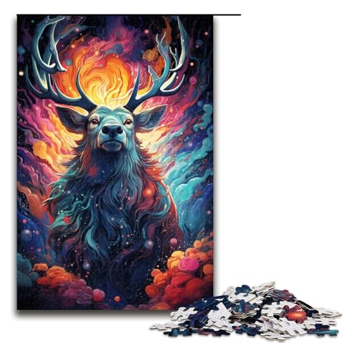 Puzzle für Erwachsene 1000 Teile buntes psychedelisches Hirsch Holzpuzzle für Kinder Lernspiel 75 x 50 cm Puzzle für Erwachsene 1000 Teile buntes psychedelisches Hirsch Holzpuzzle für Kinder Lernspiel 75 x 50 cm von zouxangzz