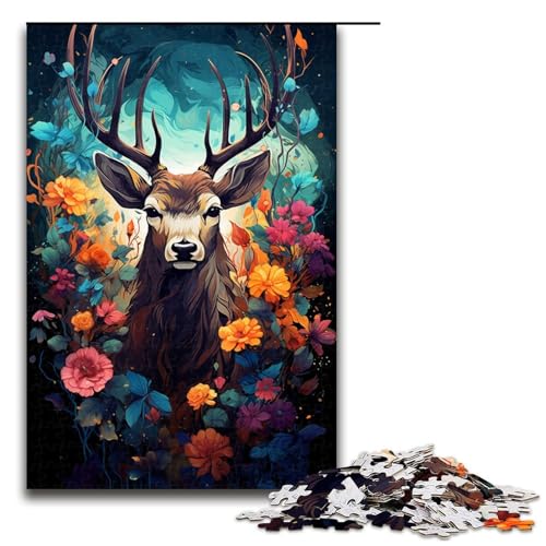 Puzzle für Erwachsene 1000 Teile buntes psychedelisches Hirsch Tierpuzzle Holzpuzzle Lernspiel Herausforderungsspielzeug 75 x 50 cm Puzzle für Erwachsene 1000 Teile buntes psychedelisches Hirsch Tierpuzzle Holzpuzzle Lernspiel Herausforderungsspielzeug 75 x 50 cm von zouxangzz