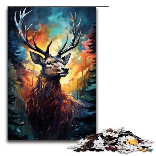 Puzzle für Erwachsene 1000 Teile buntes psychedelisches Hirschtier Holzpuzzle für Kinder Lernspiel 75 x 50 cm Puzzle für Erwachsene 1000 Teile buntes psychedelisches Hirschtier Holzpuzzle für Kinder Lernspiel 75 x 50 cm von zouxangzz