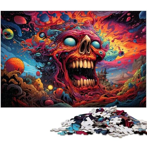 Puzzle für Erwachsene 1000 Teile buntes psychedelisches Monster Papierpuzzle – Lernspielzeug Familienspiele 1000 Teile (38 x 26 cm) von zouxangzz