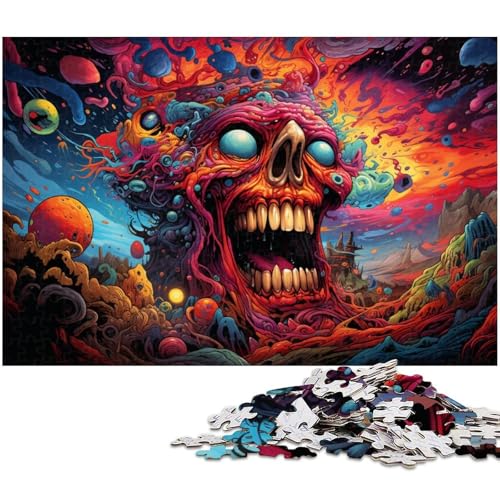 Puzzle für Erwachsene 1000 Teile buntes psychedelisches Monster Puzzle für Erwachsene Holzpuzzle Heimdekoration 1000 Teile (75 x 50 cm) von zouxangzz
