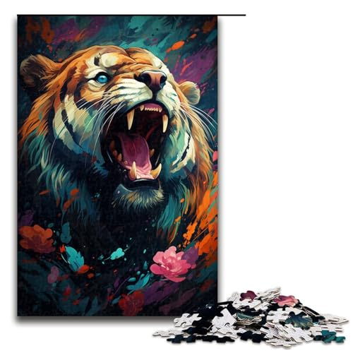 Puzzle für Erwachsene 1000 Teile buntes psychedelisches Tiertiger Holzpuzzle für Kinder Lernspiel 75 x 50 cm Puzzle für Erwachsene 1000 Teile buntes psychedelisches Tiertiger Holzpuzzle für Kinder Lernspiel 75 x 50 cm von zouxangzz