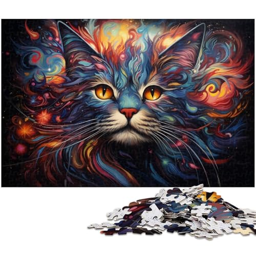 Puzzle für Erwachsene 1000 Teile exotisches buntes Katzenpuzzle für Erwachsene Holzspiele für die ganze Familie Weihnachts und Geburtstagsgeschenke 1000 Teile (75 x 50 cm) von zouxangzz