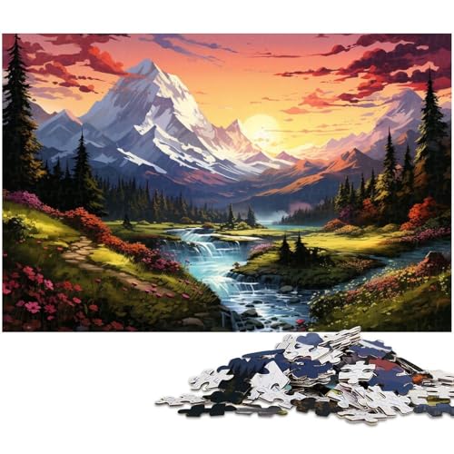 Puzzle für Erwachsene 1000 Teile farbenfroh Schweizer Alpen farbenfrohes Puzzle für Erwachsene Holzspiele für die ganze Familie Weihnachts und Geburtstagsgeschenke 1000 Teile (75 x 50 cm) von zouxangzz