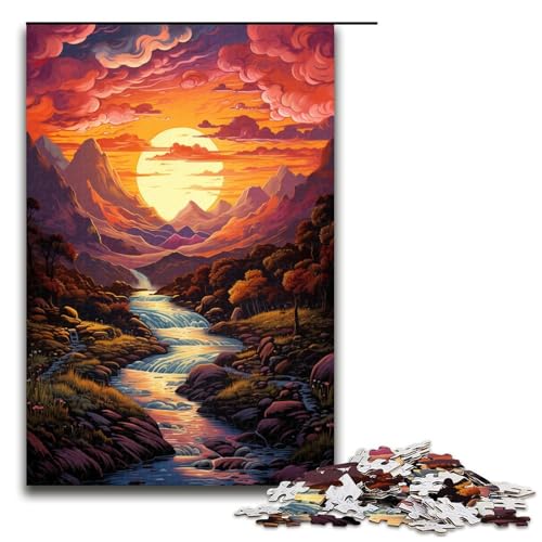 Puzzle für Erwachsene 1000 Teile farbenfroh psychedelisch Fantasie Sonnenuntergang Puzzle Spiele Spielzeug Geschenk geeignet für die Schreibtischdekoration 75 x 50 cm von zouxangzz