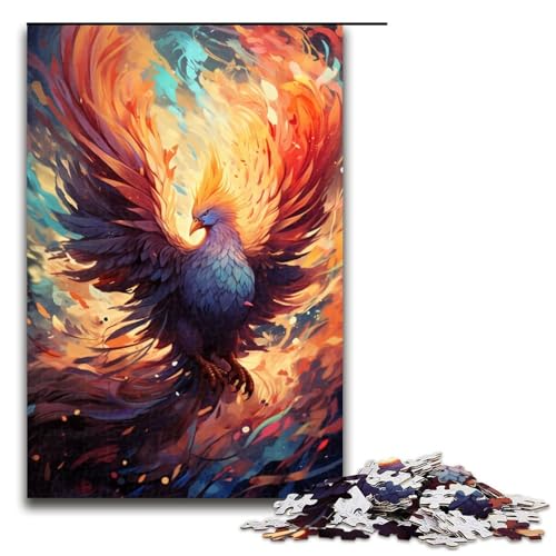 Puzzle für Erwachsene 1000 Teile farbenfroh psychedelisch Flamme Phönix Puzzle Spiele Spielzeug Geschenk geeignet für die Schreibtischdekoration 75 x 50 cm von zouxangzz