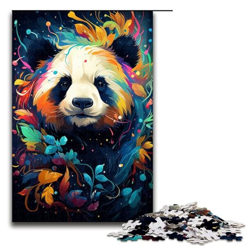 Puzzle für Erwachsene 1000 Teile farbenfroh psychedelisch süßes kleines Panda Muster zum Zusammenbauen hilft dem Gehirn süchtig machendes Spielzeug zur Förderung der Geduld 75 x 50 cm von zouxangzz