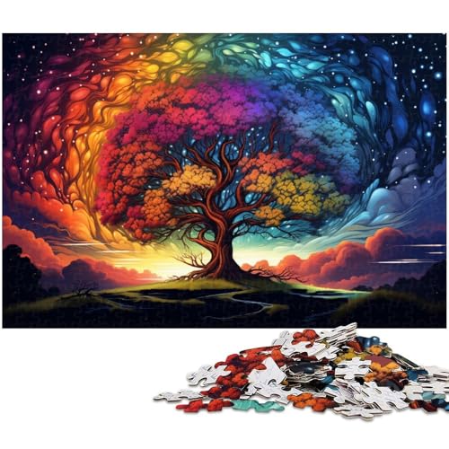 Puzzle für Erwachsene 1000 Teile farbenfroh schöner Baum Holzpuzzle lustiges Geschenk 1000 Teile (75 x 50 cm) von zouxangzz