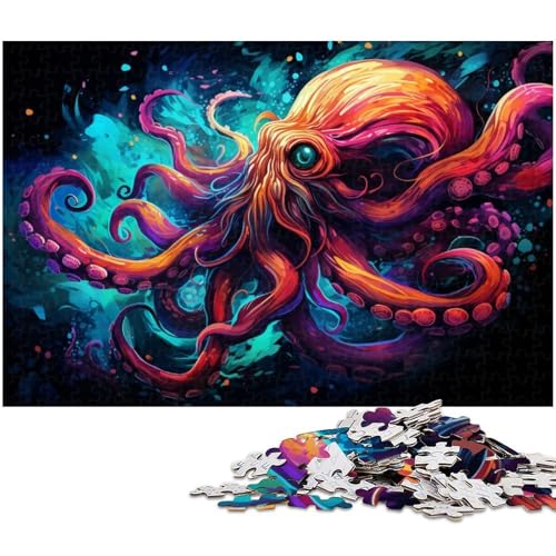 Puzzle für Erwachsene 1000 Teile farbenfroh wunderschönes Sternen Oktopus Puzzle Spielzeug einzigartige Heimdekoration und Geschenke geeignet für Teenager ab 14 Jahren 1000 Teile (75 x 50 cm) von zouxangzz