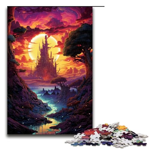 Puzzle für Erwachsene 1000 Teile farbenfrohe Fantasie Sonnenuntergangslandschaft Holzpuzzle Lernspiel Herausforderungsspielzeug 75 x 50 cm Puzzle für Erwachsene 1000 Teile farbenfrohe Fantasie Sonnenuntergangslandschaft Holzpuzzle Lernspiel Herausforderungsspielzeug 75 x 50 cm von zouxangzz