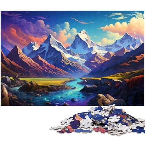 Puzzle für Erwachsene 1000 Teile farbenfrohe Fantasielandschaft EIN Kunstwerk für Teenager ab 14 Jahren 1000 Teile (75 x 50 cm) von zouxangzz