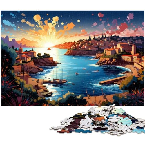 Puzzle für Erwachsene 1000 Teile farbenfrohe Illustration der Costa Brava Puzzle für Erwachsene Holzpuzzle Heimdekoration 1000 Teile (75 x 50 cm) von zouxangzz