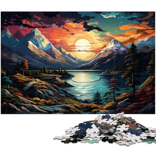 Puzzle für Erwachsene 1000 Teile farbenfrohe Kunst Landschaftsmalerei Puzzles für Holzpuzzles pädagogisches Spielzeug zum Stressabbau 1000 Teile (75 x 50 cm) von zouxangzz