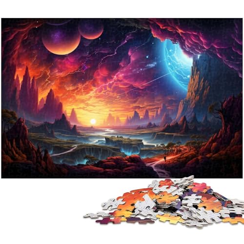 Puzzle für Erwachsene 1000 Teile farbenfrohe Naturlandschaft Puzzle für Erwachsene Holzpuzzle Heimdekoration 1000 Teile (75 x 50 cm) von zouxangzz