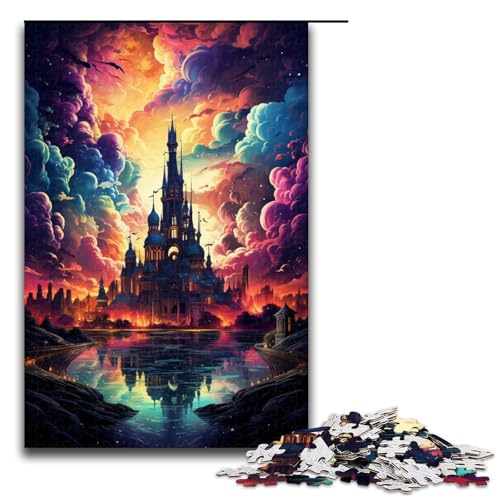 Puzzle für Erwachsene 1000 Teile farbenfrohe Psychedelia atemberaubender Städte Puzzle Lernspiele für Zuhause DIY Spielzeug tolles Geschenk für Spiele 75 x 50 cm von zouxangzz