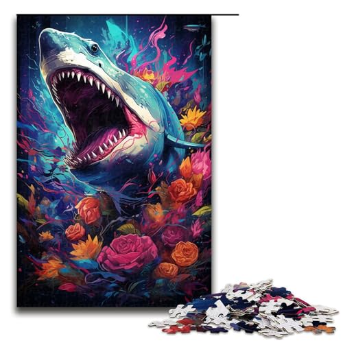Puzzle für Erwachsene 1000 Teile farbenfrohe Psychedelia der Haie Puzzlespiele Spielzeug Geschenk geeignet für die Schreibtischdekoration 75 x 50 cm Puzzle für Erwachsene 1000 Teile farbenfrohe Psychedelia der Haie Puzzlespiele Spielzeug Geschenk geeignet für die Schreibtischdekoration 75 x 50 cm von zouxangzz