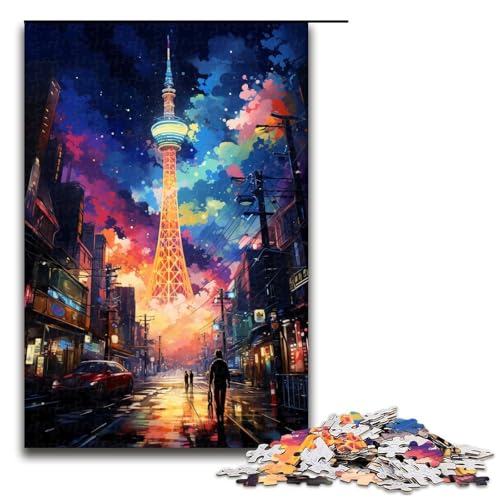 Puzzle für Erwachsene 1000 Teile farbenfrohe Psychedelia der Straßenszene des Osaka Turms Holzpuzzle Lernspiel Herausforderungsspielzeug 75 x 50 cm Puzzle für Erwachsene 1000 Teile farbenfrohe Psychedelia der Straßenszene des Osaka Turms Holzpuzzle Lernspiel Herausforderungsspielzeug 75 x 50 cm von zouxangzz