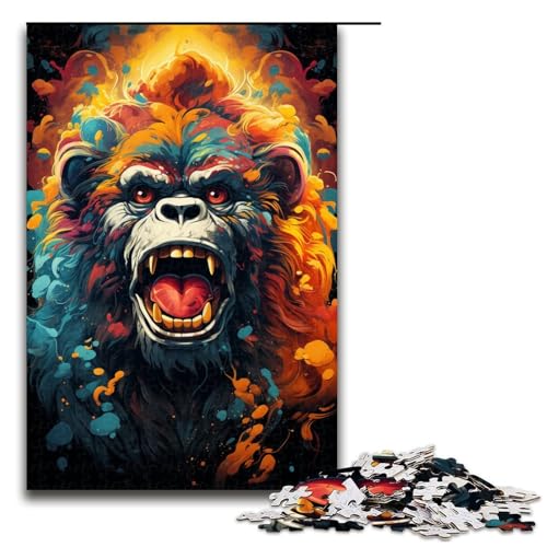 Puzzle für Erwachsene 1000 Teile farbenfrohe Psychedelia des Krieger Orang Utans Puzzle für Erwachsene Holzpuzzle Familienspiele Weihnachts und Geburtstagsgeschenke 75 x 50 cm Puzzle für Erwachsene 1000 Teile farbenfrohe Psychedelia des Krieger Orang Utans Puzzle für Erwachsene Holzpuzzle Familienspiele Weihnachts und Geburtstagsgeschenke 75 x 50 cm von zouxangzz