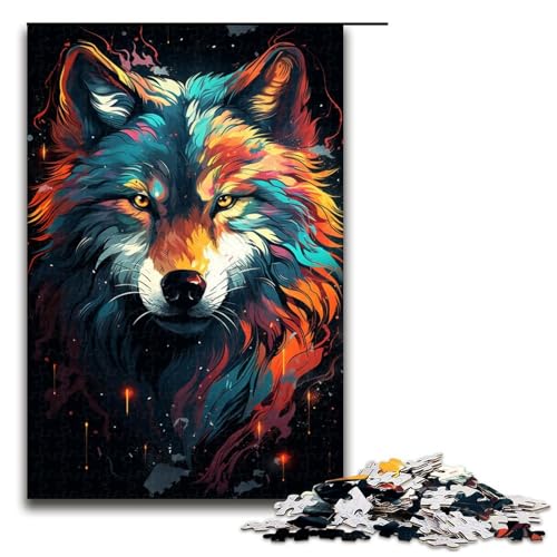 Puzzle für Erwachsene 1000 Teile farbenfrohe Psychedelia des galaktischen Tierwolfs Holzpuzzle Lernspiel Herausforderungsspielzeug 75 x 50 cm Puzzle für Erwachsene 1000 Teile farbenfrohe Psychedelia des galaktischen Tierwolfs Holzpuzzle Lernspiel Herausforderungsspielzeug 75 x 50 cm von zouxangzz